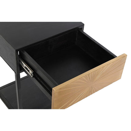 Nachttisch DKD Home Decor Gold Schwarz Metall Holz (35 x 40 x 55 cm)