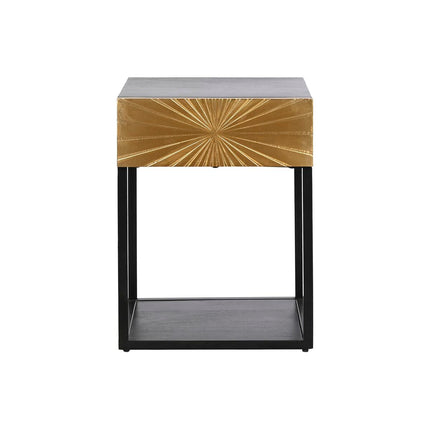 Nachttisch DKD Home Decor Gold Schwarz Metall Holz (35 x 40 x 55 cm)