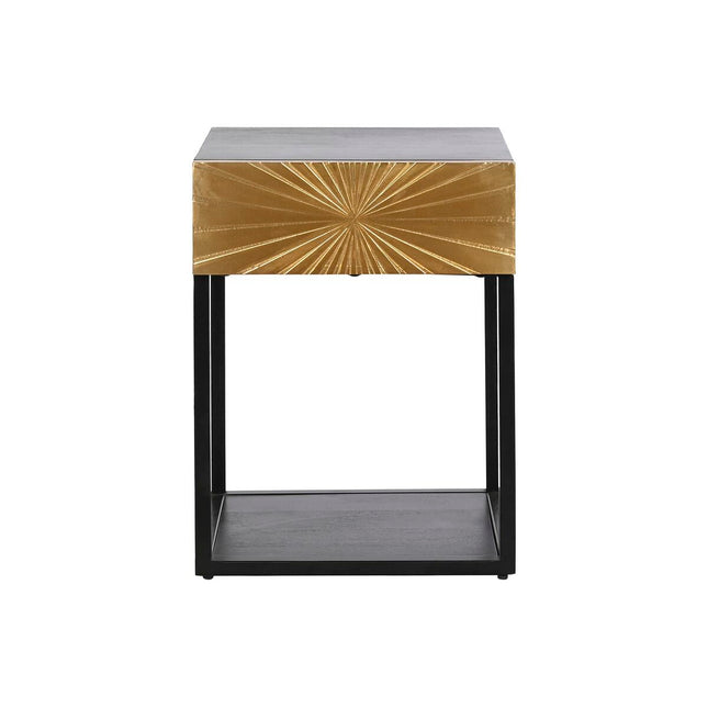 Nachttisch DKD Home Decor Gold Schwarz Metall Holz (35 x 40 x 55 cm)
