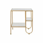 Beistelltisch DKD Home Decor Gold Metall Weiß Holz MDF (50 x 40 x 55,5 cm)