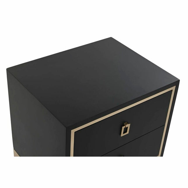 Nachttisch DKD Home Decor 50 x 40 x 53 cm Schwarz Gold Metall Holz