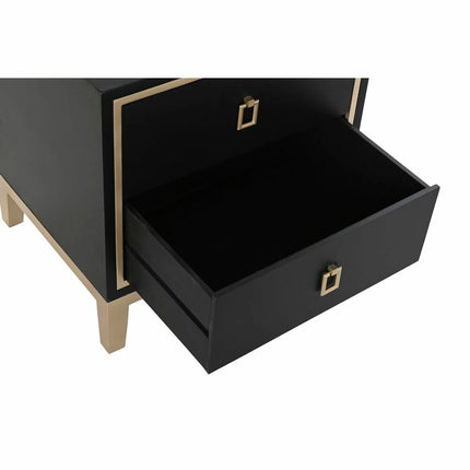 Nachttisch DKD Home Decor 50 x 40 x 53 cm Schwarz Gold Metall Holz