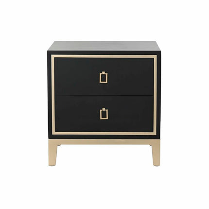 Nachttisch DKD Home Decor 50 x 40 x 53 cm Schwarz Gold Metall Holz