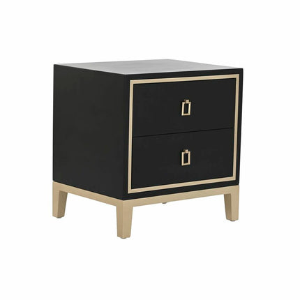 Nachttisch DKD Home Decor 50 x 40 x 53 cm Schwarz Gold Metall Holz