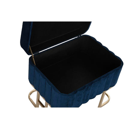 Barhocker DKD Home Decor   Blau Metall Samt (110 x 40 x 47 cm)