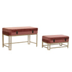 Hocker DKD Home Decor   Rosa Gold Metall (80 x 40 x 47 cm)