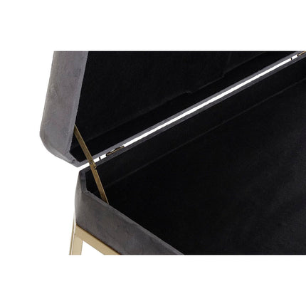 Hocker DKD Home Decor   Grau Gold Metall (80 x 40 x 47 cm)