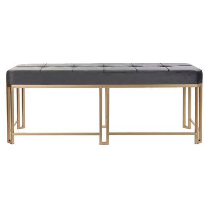 Barhocker DKD Home Decor   Grau Metall Samt (120 x 40 x 47 cm)