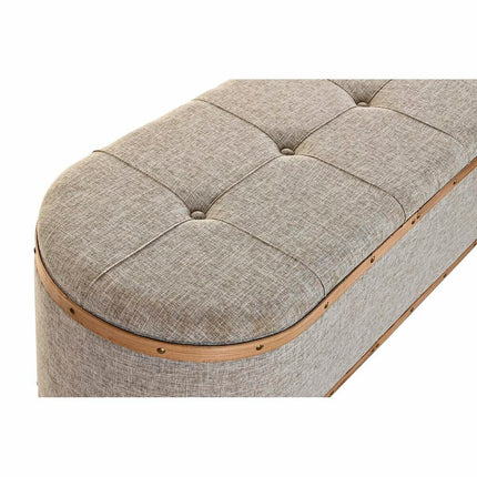 Barhocker DKD Home Decor   natürlich Beige Holz Polyester (120 x 44 x 43 cm)