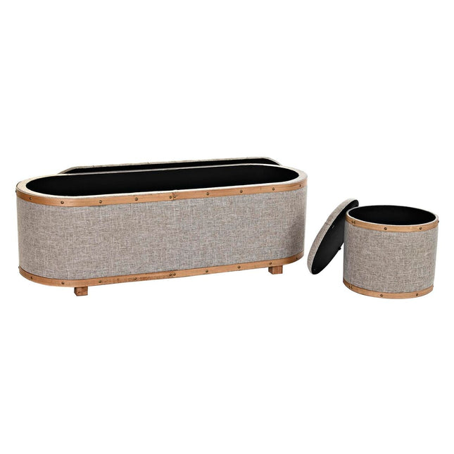 Barhocker DKD Home Decor   natürlich Beige Holz Polyester (120 x 44 x 43 cm)
