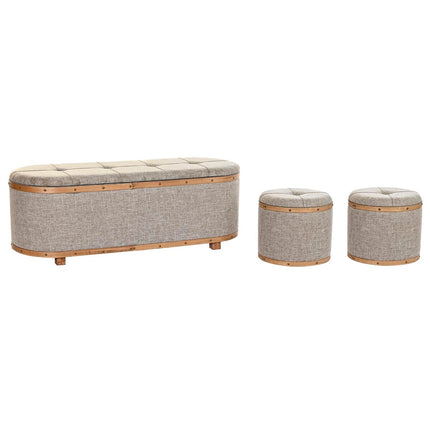 Barhocker DKD Home Decor   natürlich Beige Holz Polyester (120 x 44 x 43 cm)