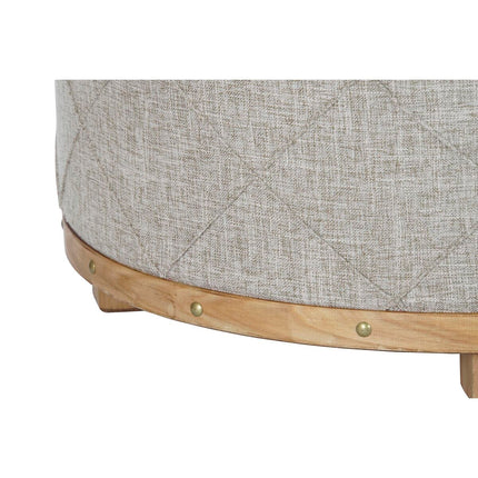 Kofferbank DKD Home Decor Beige Holz Polyester (80 x 80 x 43 cm)