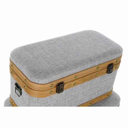 Truhensatz DKD Home Decor 60 x 36 x 34 cm natürlich Grau Holz