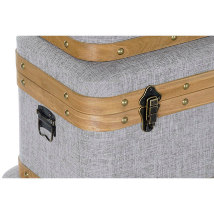 Truhensatz DKD Home Decor 60 x 36 x 34 cm natürlich Grau Holz
