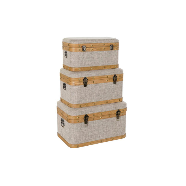Truhensatz DKD Home Decor 60 x 36 x 34 cm natürlich Beige Holz