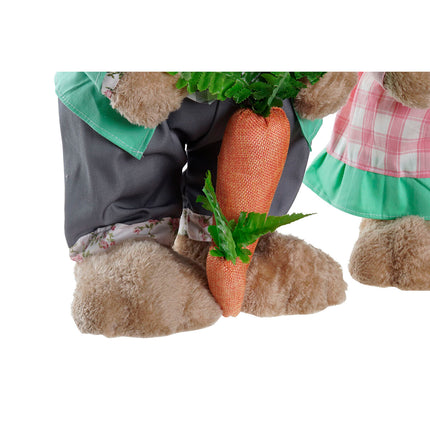 Deko-Figur DKD Home Decor 25 x 23 x 66 cm Rosa Braun Hase grün (2 Stück)