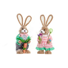 Deko-Figur DKD Home Decor 25 x 23 x 66 cm Rosa Braun Hase grün (2 Stück)