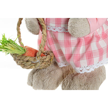 Deko-Figur DKD Home Decor 20 x 17 x 49 cm Blau Rosa Braun Hase (2 Stück)