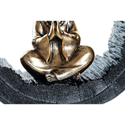 Deko-Figur DKD Home Decor 20,8 x 6,5 x 18,5 cm Schwarz Gold Mönch Orientalisch (2 Stück)