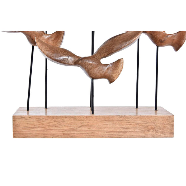 Dekoration DKD Home Decor Aluminium Akazienholz Vögel (30 x 9,5 x 38 cm)