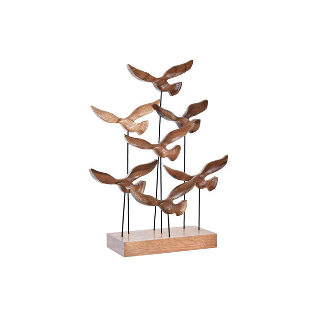 Dekoration DKD Home Decor Aluminium Akazienholz Vögel (30 x 9,5 x 38 cm)