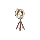 Terraqueo-Globus DKD Home Decor Gold Metall Braun Aluminium Kolonial Stativ Mango-Holz (20 x 20 x 50 cm)