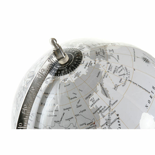 Terraqueo-Globus DKD Home Decor Weiß Grau Silberfarben Moderne 27 x 25 x 38 cm