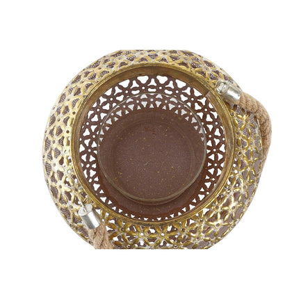 Laterne DKD Home Decor 26,5 x 26,5 x 22 cm Antiker Finish Kristall Gold Metall Araber