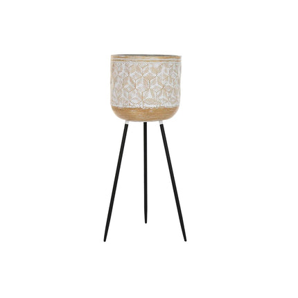 Blumentopf DKD Home Decor Metall Weiß zweifarbig (31 x 31 x 86 cm)