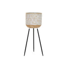 Blumentopf DKD Home Decor Metall Weiß zweifarbig (31 x 31 x 86 cm)