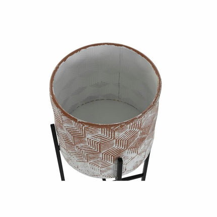 Satz Blumentöpfe DKD Home Decor Abgenutzt 32,5 x 32,5 x 76,5 cm Metall (2 Stück)