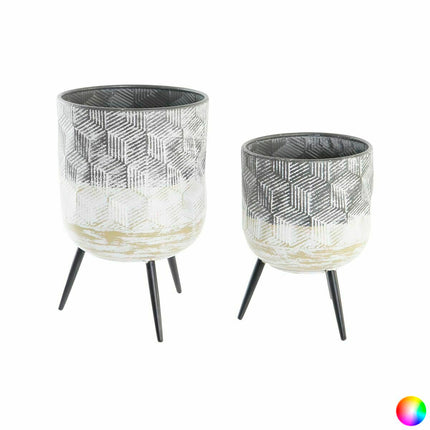 Satz Blumentöpfe DKD Home Decor 24 x 24 x 39 cm Metall (2 Stück)