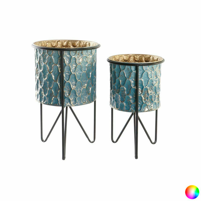 Satz Blumentöpfe DKD Home Decor Abgenutzt Metall 30 x 30 x 50 cm (2 Stück)