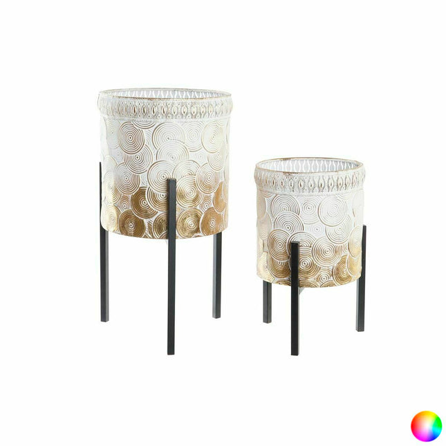 Satz Blumentöpfe DKD Home Decor Metall 29 x 29 x 54,5 cm (2 Stück)