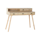 Schreibtisch DKD Home Decor natürlich Holz MDF Weiß Magenta Marineblau (120 x 50 x 98,5 cm)