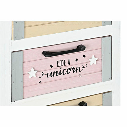 Schubladenschrank DKD Home Decor Grau Beige Rosa Weiß Für Kinder Paulonia-Holz (40 x 29 x 73,5 cm)