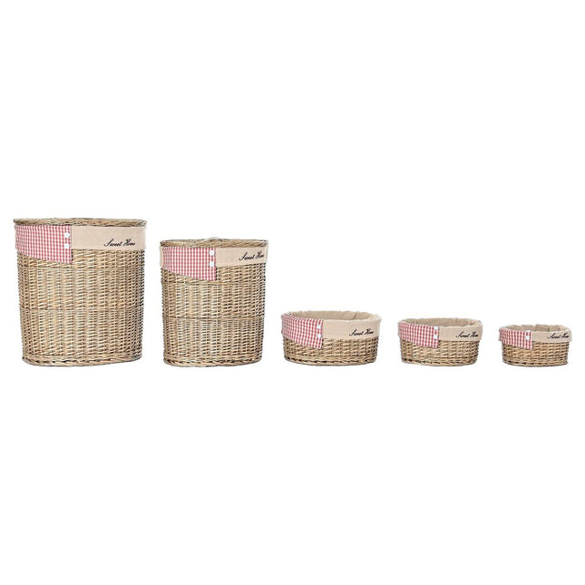 Korbsatz DKD Home Decor natürlich Polyester korb (51 x 37 x 56 cm) (5 Stücke)