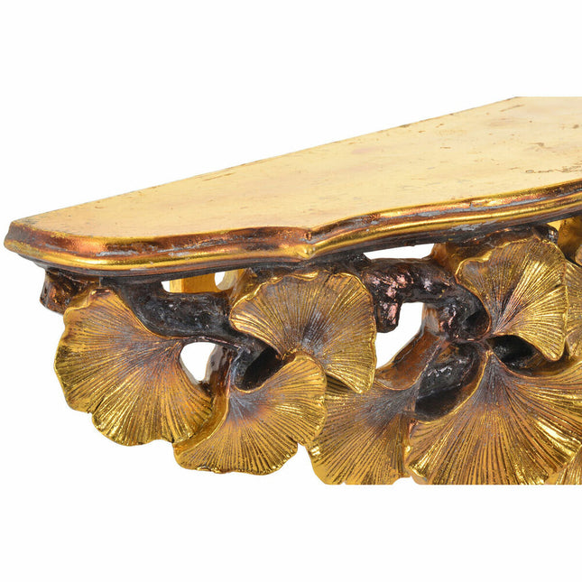 Regale DKD Home Decor Gold Pflanzenblatt 46 x 11,5 x 14 cm Harz