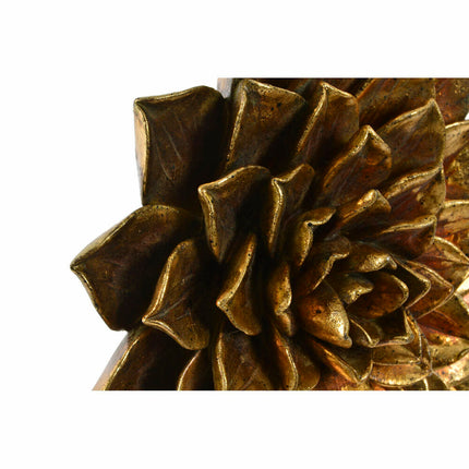 Wanddekoration DKD Home Decor Blume Gold 23 x 3 x 23 cm