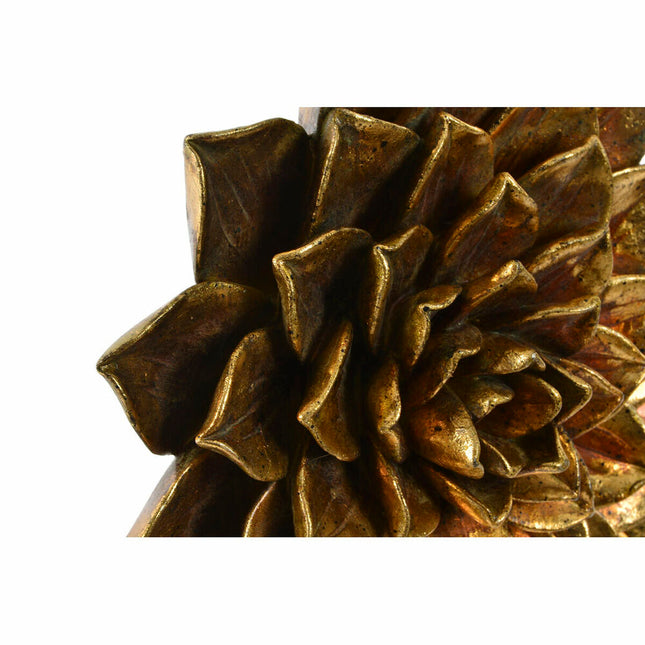 Wanddekoration DKD Home Decor Blume Gold 23 x 3 x 23 cm