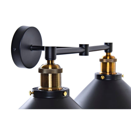 Wandleuchte DKD Home Decor Schwarz Gold Metall 220 V 50 W Loft (52 x 24 x 20 cm)