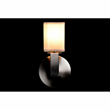 Wandleuchte DKD Home Decor Silberfarben Metall Polyester Weiß 220 V 40 W (12 x 10 x 22 cm)