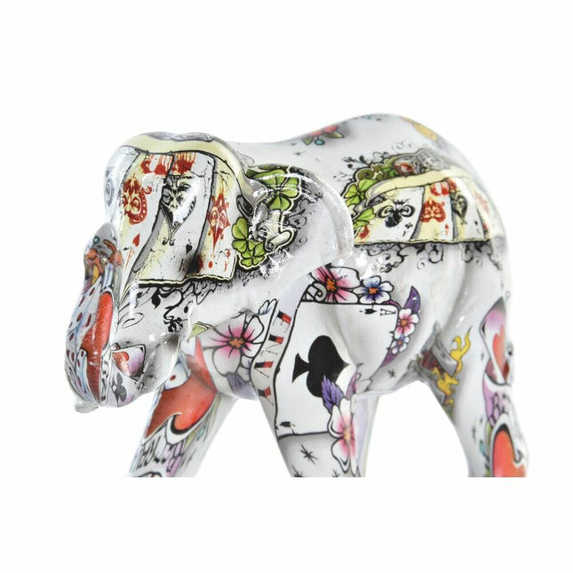 Deko-Figur DKD Home Decor 11 x 5 x 9 cm Elefant Weiß Bunt Kolonial