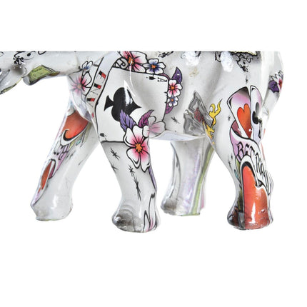 Deko-Figur DKD Home Decor 11 x 5 x 9 cm Elefant Weiß Bunt Kolonial