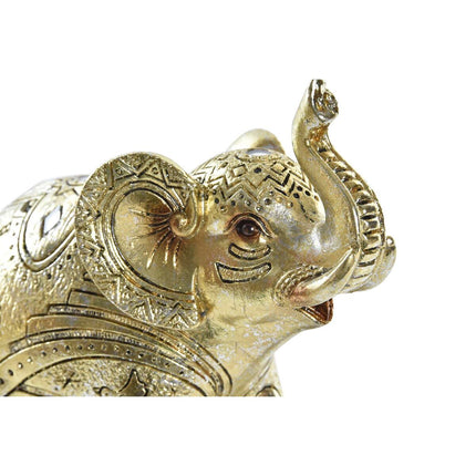 Deko-Figur DKD Home Decor 13 x 6 x 13 cm Elefant Gold Kolonial