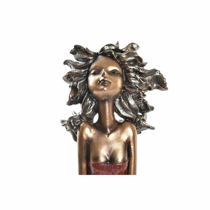 Deko-Figur DKD Home Decor 24 x 11 x 27 cm Damen Rot Gold türkis (2 Stück)