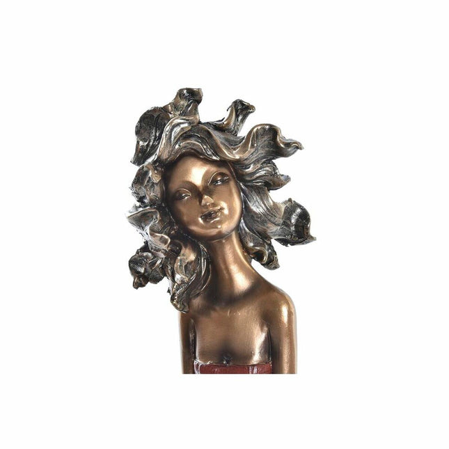 Deko-Figur DKD Home Decor 20 x 9 x 23 cm Damen Rot Gold türkis (2 Stück)