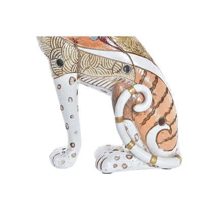 Deko-Figur DKD Home Decor 15 x 8 x 25 cm Orange Weiß Leopard Kolonial