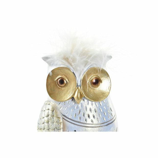 Deko-Figur DKD Home Decor 6,5 x 7 x 13 cm Eule Gold Weiß