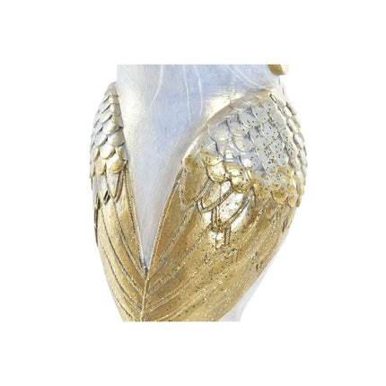Deko-Figur DKD Home Decor 6,5 x 7 x 13 cm Eule Gold Weiß